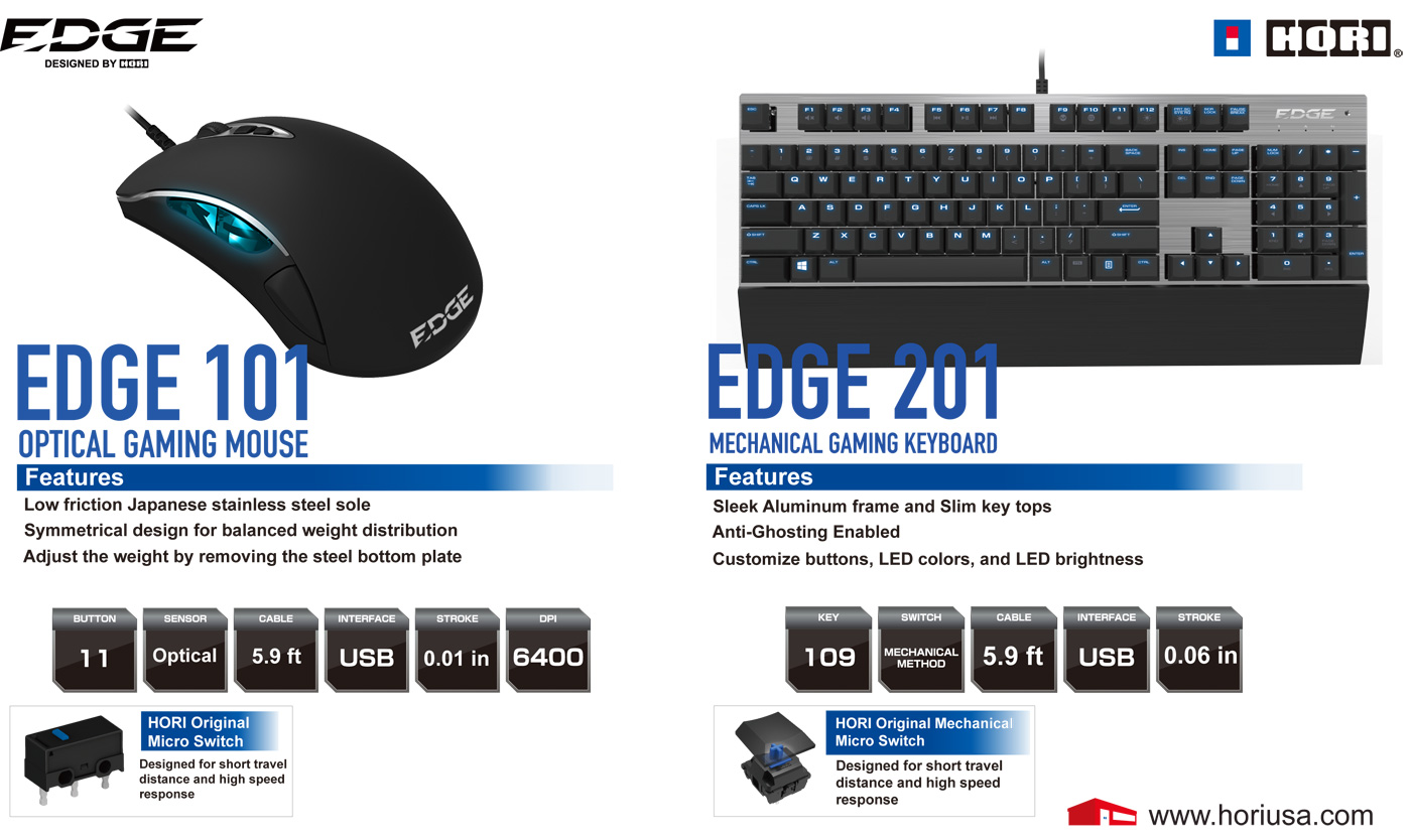 HORI EDGE 101 and EDGE 201